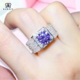  Nhẫn Nam Moissanite 2 Carat nước D - Trang Sức Bạc 925 Mạ Rhodium 