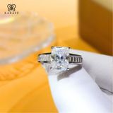  Nhẫn Nam Moissanite 3 Carat nước D - Trang Sức Bạc 925 Mạ Rhodium 