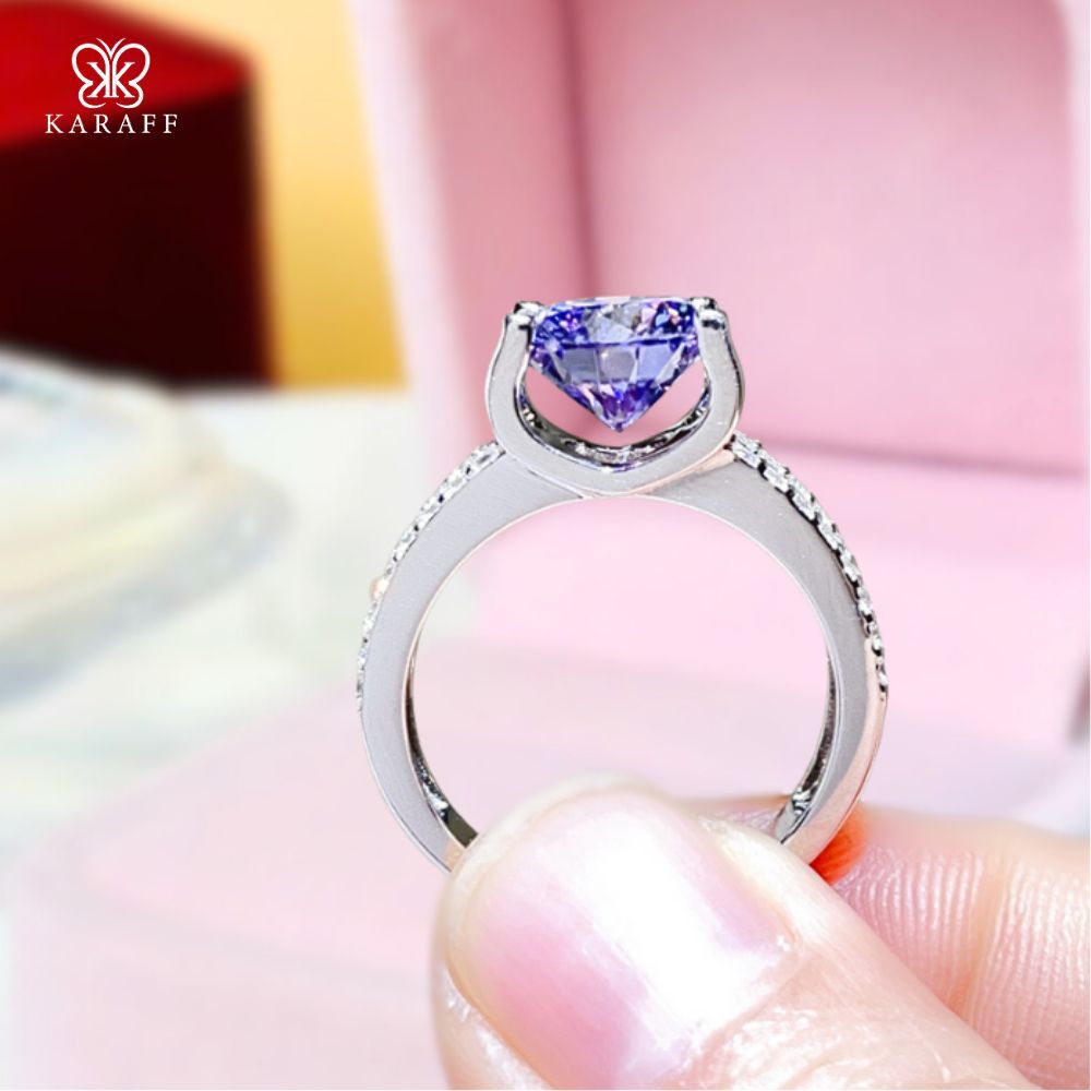  Nhẫn Nam Moissanite 5 Carat nước D - Trang Sức Bạc 925 Mạ Rhodium 