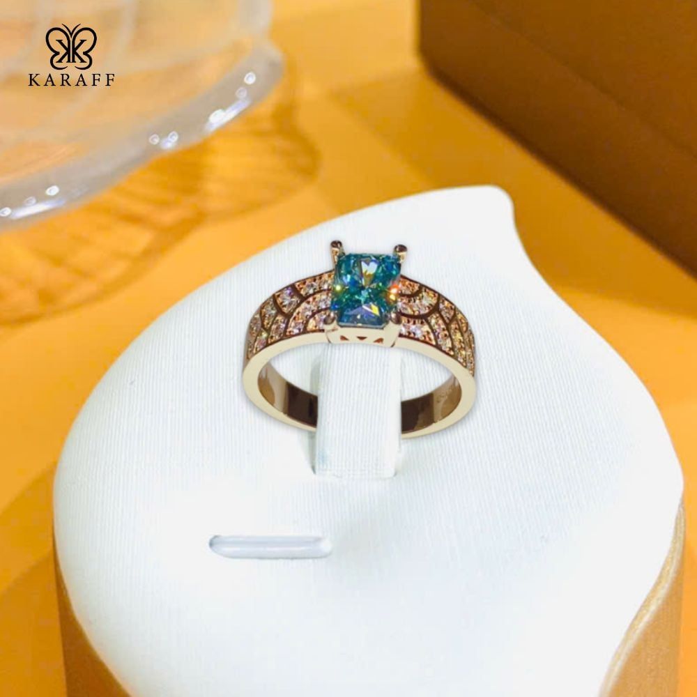  Nhẫn Nam Moissanite 1 Carat nước D - Trang Sức Bạc 925 Mạ Rhodium 