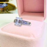 Nhẫn Nam Moissanite 3 Carat nước D - Trang Sức Bạc 925 Mạ Rhodium 