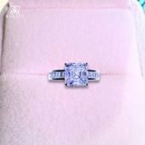  Nhẫn Nam Moissanite 3 Carat nước D - Trang Sức Bạc 925 Mạ Rhodium 