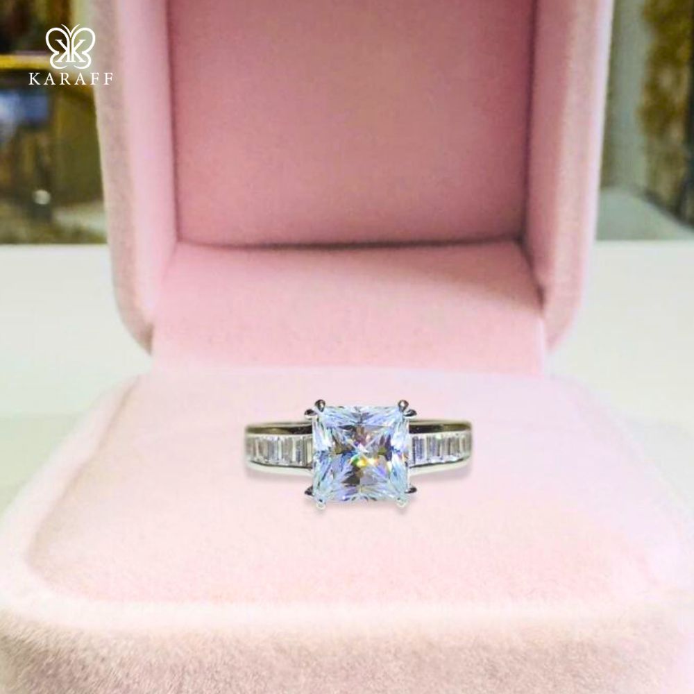  Nhẫn Nam Moissanite 3 Carat Nước D - Trang Sức Bạc 925 Mạ Rhodium 