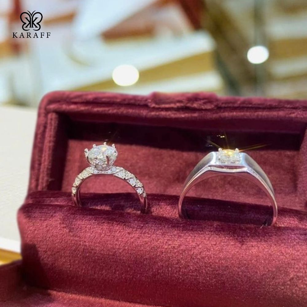  Nhẫn Nam Moissanite 1 Carat nước D - Trang Sức Bạc 925 Mạ Rhodium 