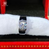  Nhẫn Nam Moissanite - Trang Sức Bạc 925 Mạ Rhodium 