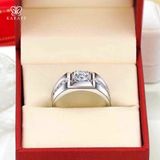  Nhẫn Nam Moissanite - Trang Sức Bạc 925 Mạ Rhodium 