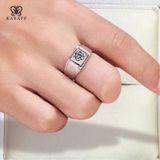  Nhẫn Nam Moissanite 1 Carat VVS - Trang Sức Bạc 925 Mạ Rhodium 