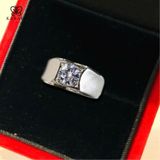  Nhẫn Nam Moissanite - Trang Sức Bạc 925 Mạ Rhodium 
