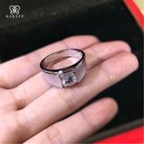  Nhẫn Nam Moissanite - Trang Sức Bạc 925 Mạ Rhodium 