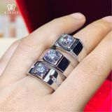  Nhẫn Nam Moissanite 1 Carat nước D VVS - Trang Sức Bạc 925 Mạ Rhodium 