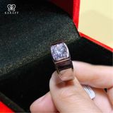  Nhẫn Nam Moissanite 1 Carat nước D VVS - Trang Sức Bạc 925 Mạ Rhodium 