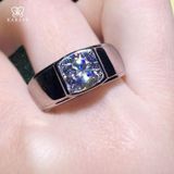  Nhẫn Nam Moissanite 1 Carat nước D VVS - Trang Sức Bạc 925 Mạ Rhodium 