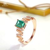  Nhẫn Nam Moissanite Xanh Emerald - Trang Sức Bạc 925 Mạ Rodium 