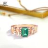  Nhẫn Nam Moissanite Xanh Emerald - Trang Sức Bạc 925 Mạ Rodium 