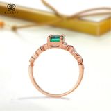  Nhẫn Nam Moissanite Xanh Emerald - Trang Sức Bạc 925 Mạ Rodium 