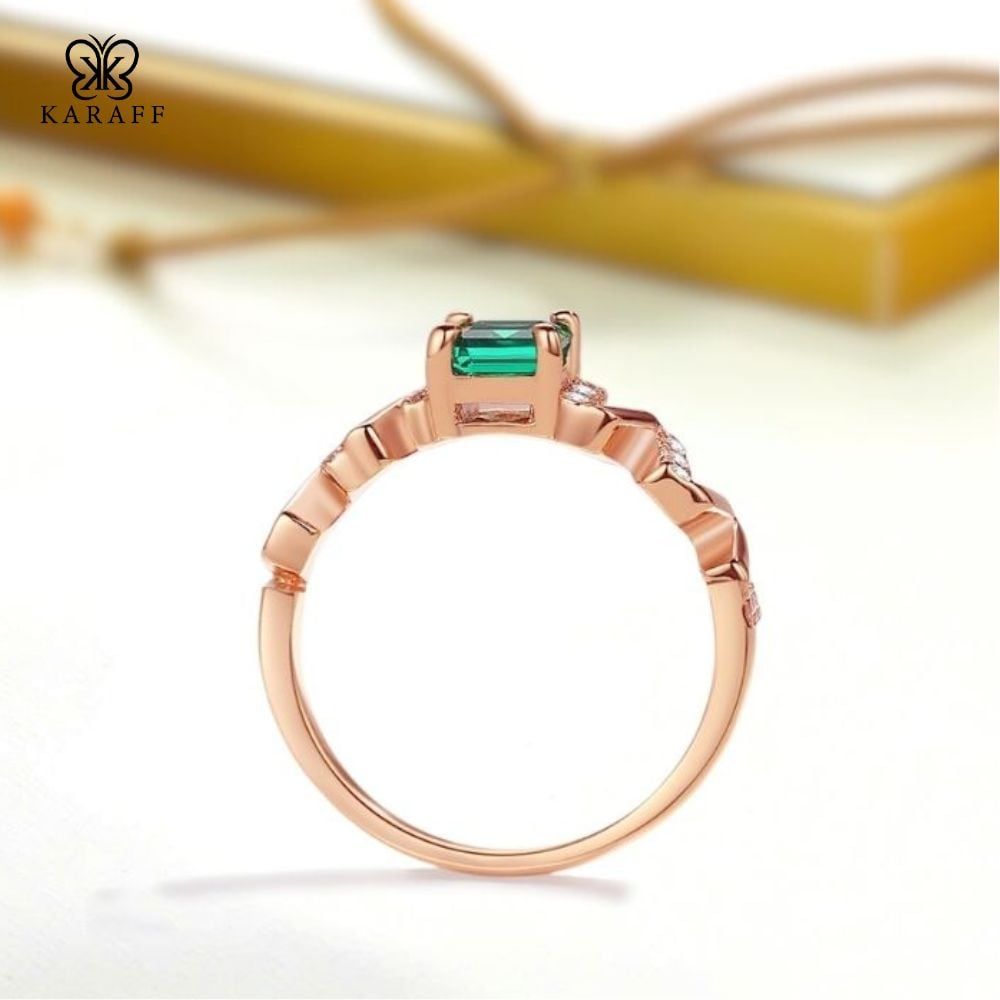  Nhẫn Nam Moissanite Xanh Emerald - Trang Sức Bạc 925 Mạ Rodium 