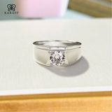  Nhẫn Nam Moissanite Nước D - Trang Sức Bạc 925 Mạ Rodium 