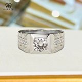  Nhẫn Nam Moissanite 1 Carat nước D - Trang Sức Bạc 925 Mạ Rhodium 