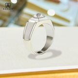  Nhẫn Nam Moissanite 1 Carat nước D - Trang Sức Bạc 925 Mạ Rhodium 