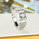  Nhẫn Nam Moissanite 1 Carat nước D - Trang Sức Bạc 925 Mạ Rhodium 