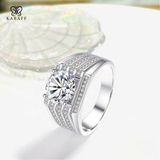  Nhẫn Nam Moissanite 3 Carat nước D - Trang Sức Bạc 925 Mạ Rhodium 