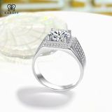  Nhẫn Nam Moissanite 3 Carat nước D - Trang Sức Bạc 925 Mạ Rhodium 