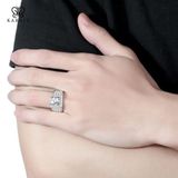  Nhẫn Nam Moissanite 3 Carat nước D - Trang Sức Bạc 925 Mạ Rhodium 