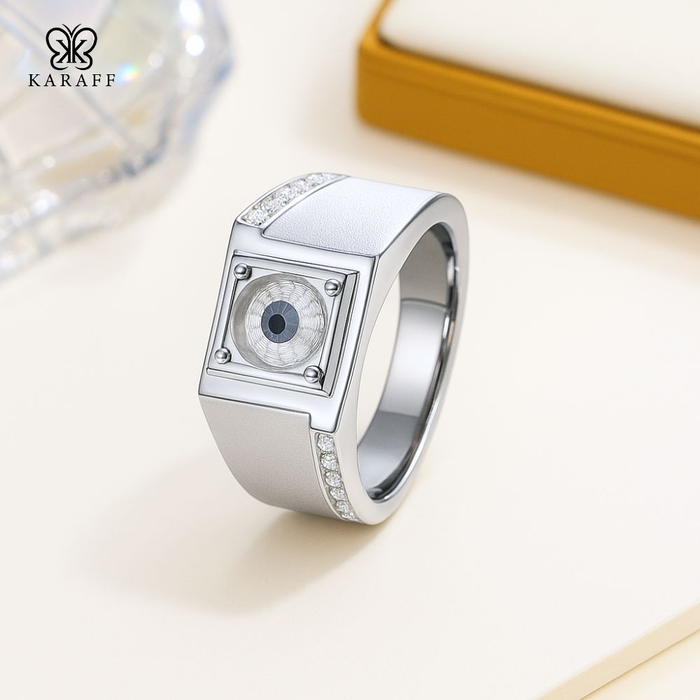  Nhẫn Nam Moissanite 1 Carat nước D - Trang Sức Bạc 925 Mạ Rhodium 