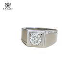  Nhẫn Nam Moissanite 1 Carat nước D - Trang Sức Bạc 925 Mạ Rhodium 
