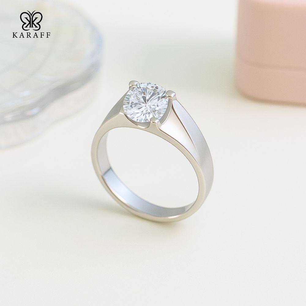  Nhẫn Nam Moissanite 2 Carat Nước D - Trang Sức Bạc 925 Mạ Rhodium 