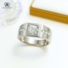  Nhẫn Nam Moissanite 1 Carat nước D - Trang Sức Bạc 925 Mạ Rhodium 