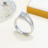  Nhẫn Nam Moissanite 1 Carat nước D - Trang Sức Bạc 925 Mạ Rhodium 