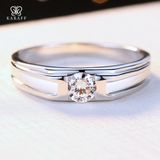  Nhẫn Nam Moissanite 0.5 Carat nước D - Trang Sức Bạc 925 Mạ Rhodium 