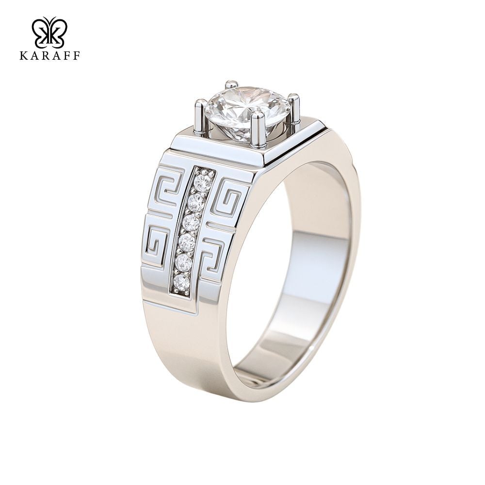  Nhẫn Nam Moissanite - Trang Sức Bạc 925 Mạ Rhodium 