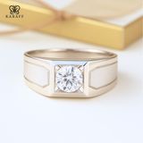  Nhẫn Nam Moissanite - Trang Sức Bạc 925 Mạ Rhodium 