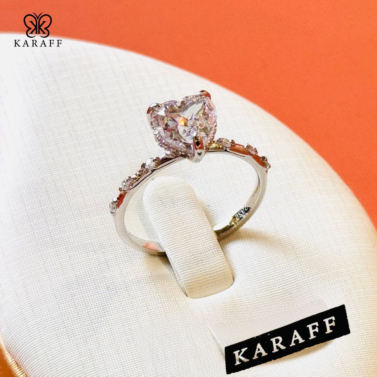  Nhẫn Karaff Lumin Heart - Trang Sức Bạc 925 Mạ Vàng Trắng 