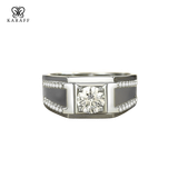  Nhẫn Nam Moissanite 1 Carat nước D - Trang Sức Bạc 925 Mạ Rhodium 