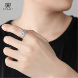  Nhẫn Nam Moissanite 1 Carat nước D - Trang Sức Bạc 925 Mạ Rhodium 