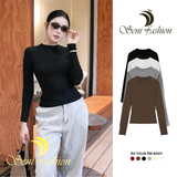 Áo Thun Dài Tay Thắt Eo Co Giãn