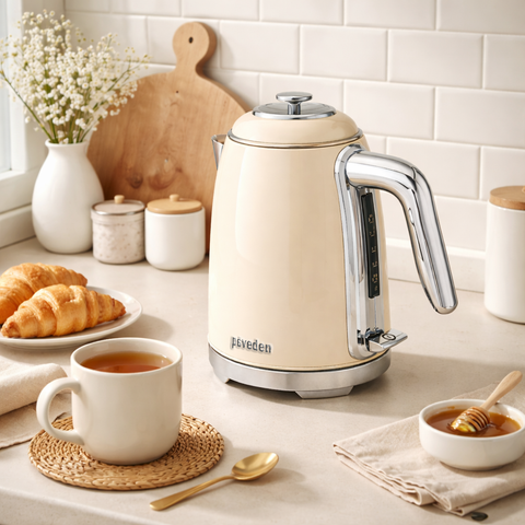  Ấm đun Paveden Retro 1.7L – Creamy White 