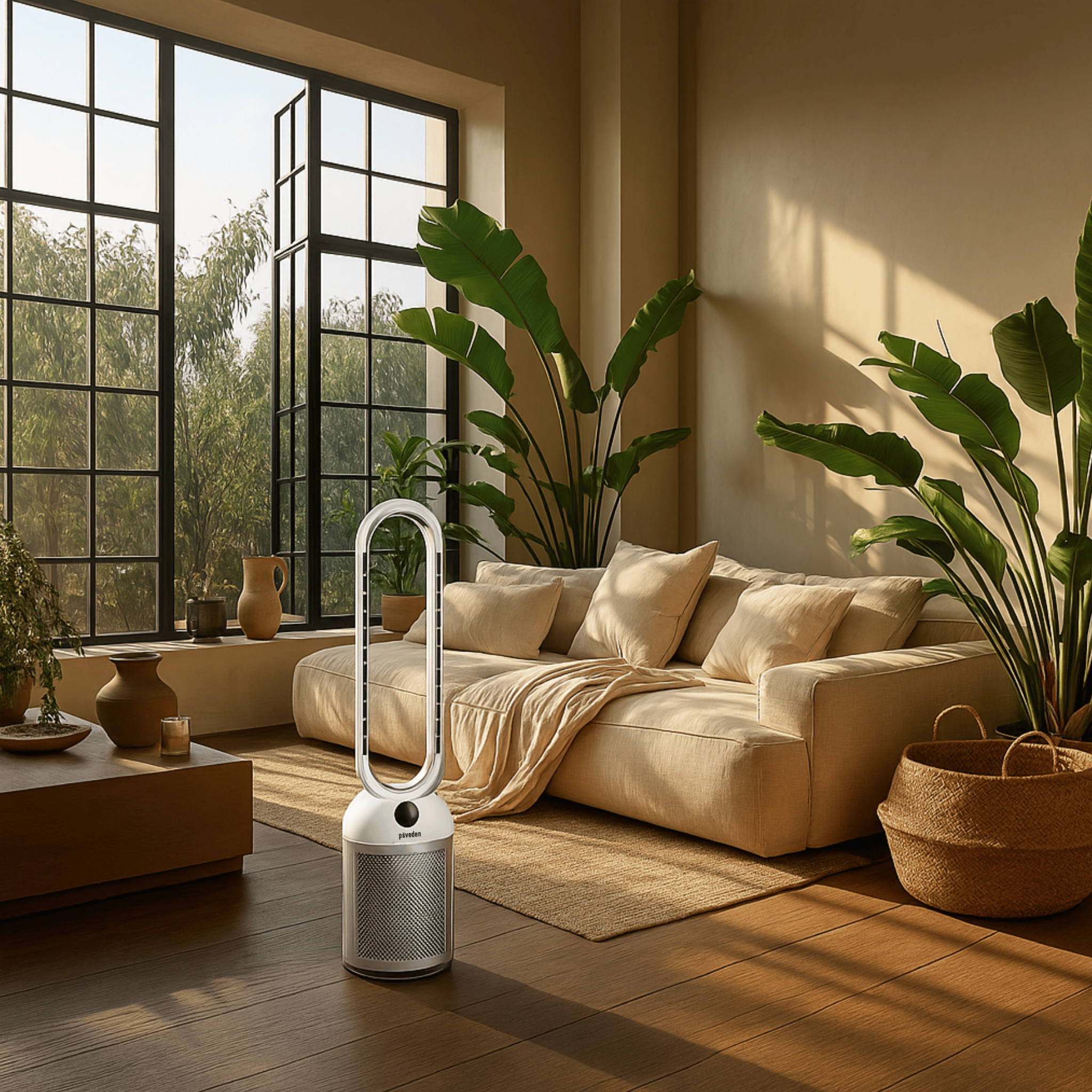  Quạt không cánh tích hợp lọc không khí Ion Bạc Paveden Breeze – Pearl White 