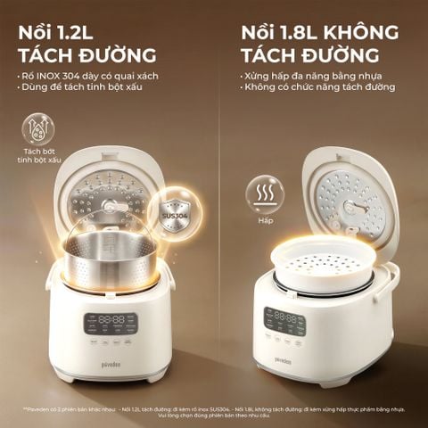  Nồi cơm điện tách đường Paveden Retro 1.2L 