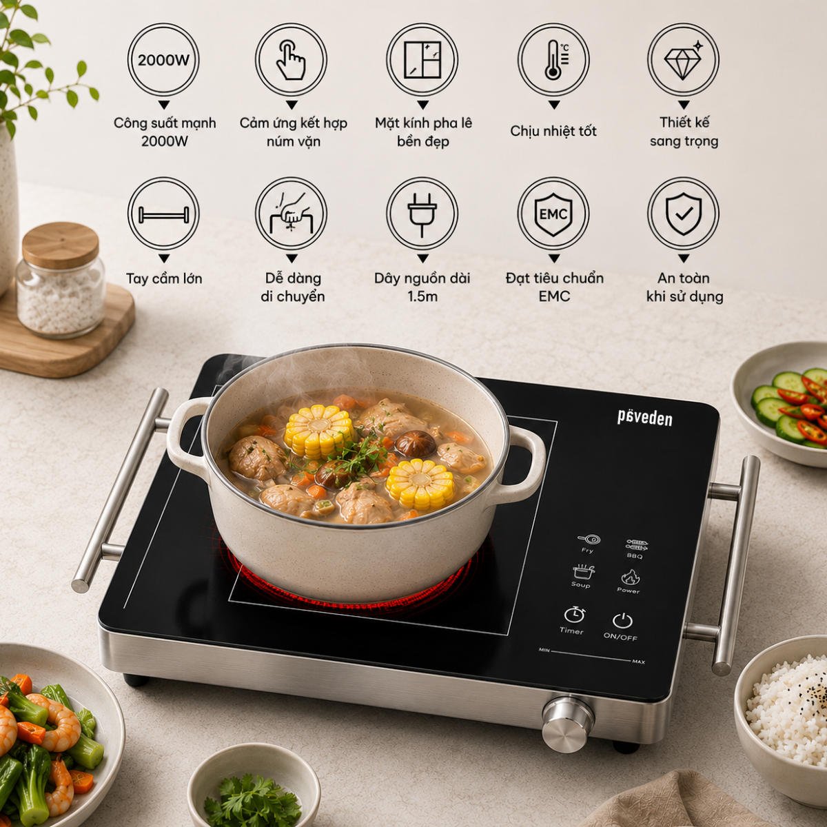  Bếp hồng ngoại đơn Paveden S-PIC-236H 