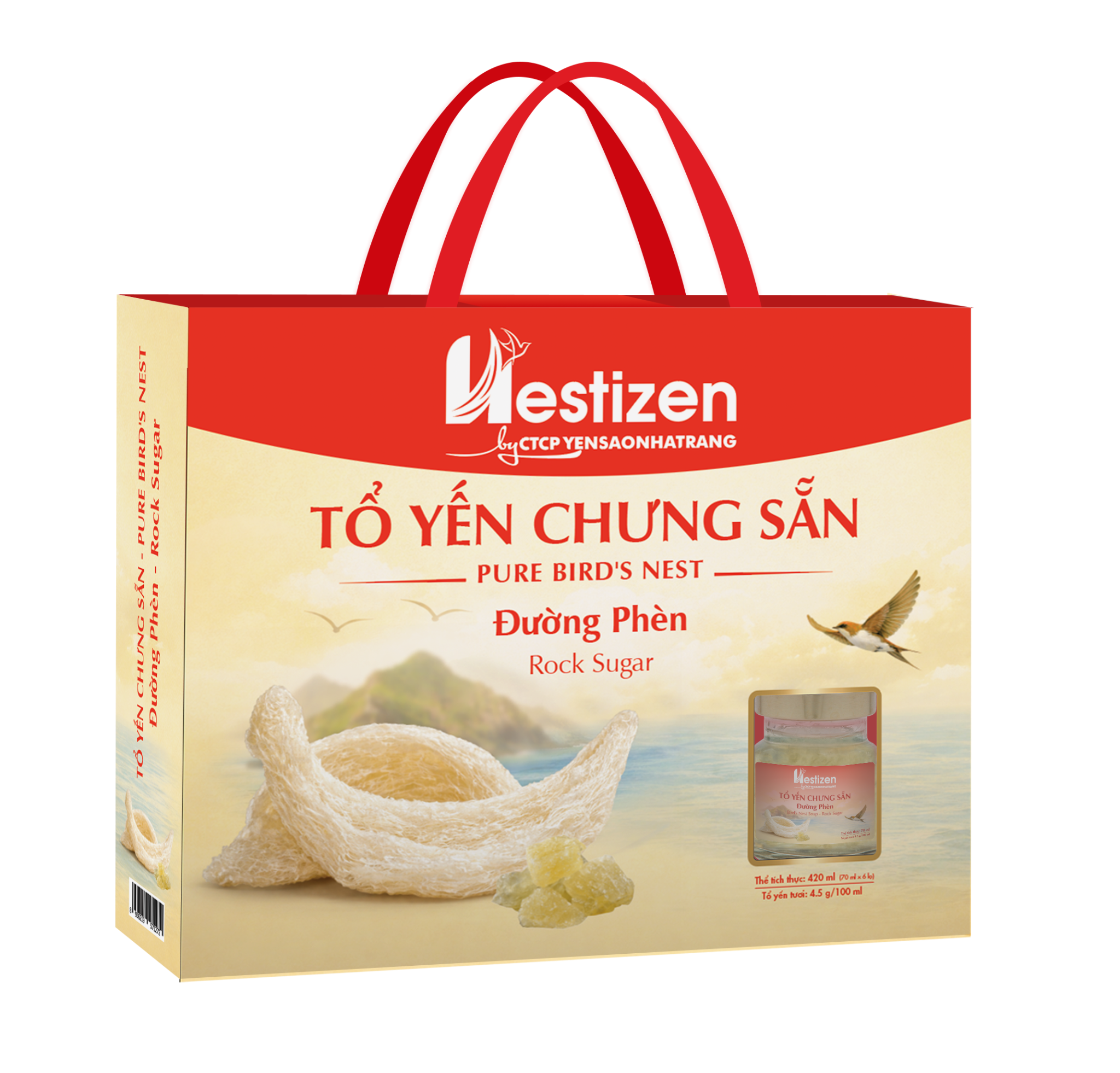  Tổ Yến Chưng Sẵn - Đường Phèn 420ml (4.5g Tổ yến tươi/100ml) 