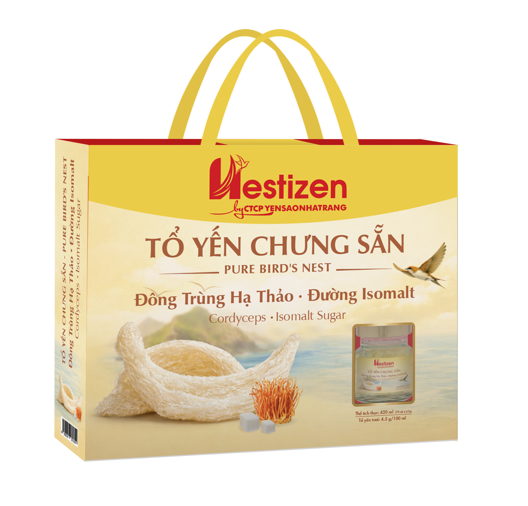  Tổ Yến Chưng Sẵn - Đông Trùng Hạ Thảo 420ml (4.5g Tổ yến tươi/100ml) 