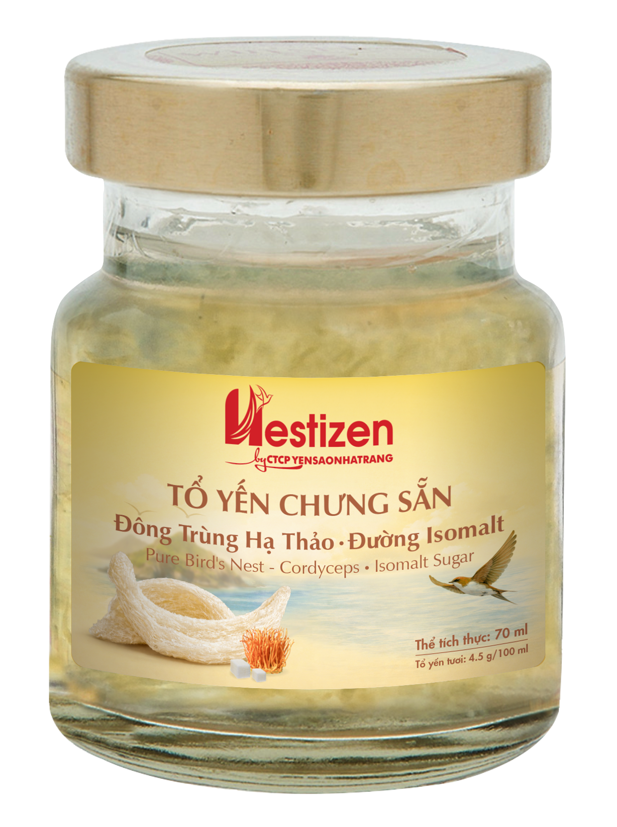  Tổ Yến Chưng Sẵn - Đông Trùng Hạ Thảo 420ml (4.5g Tổ yến tươi/100ml) 