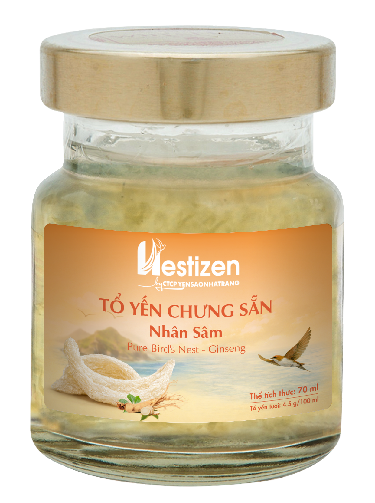  Tổ Yến Chưng Sẵn - Nhân Sâm 420ml (4.5g Tổ yến tươi/100ml) 