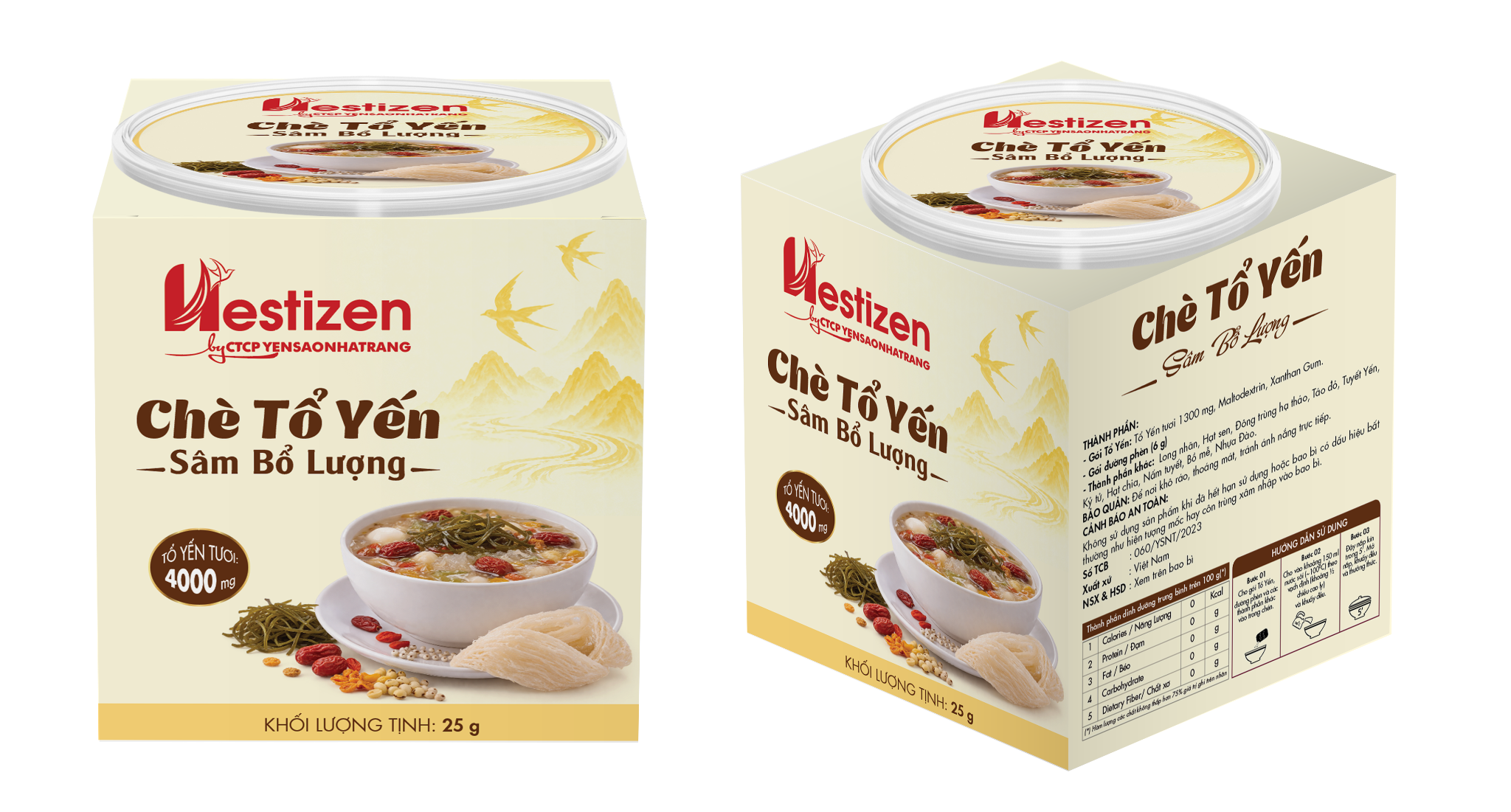  Combo 04 Chè Tổ Yến - Tặng 01 Mặt Nạ Yến 