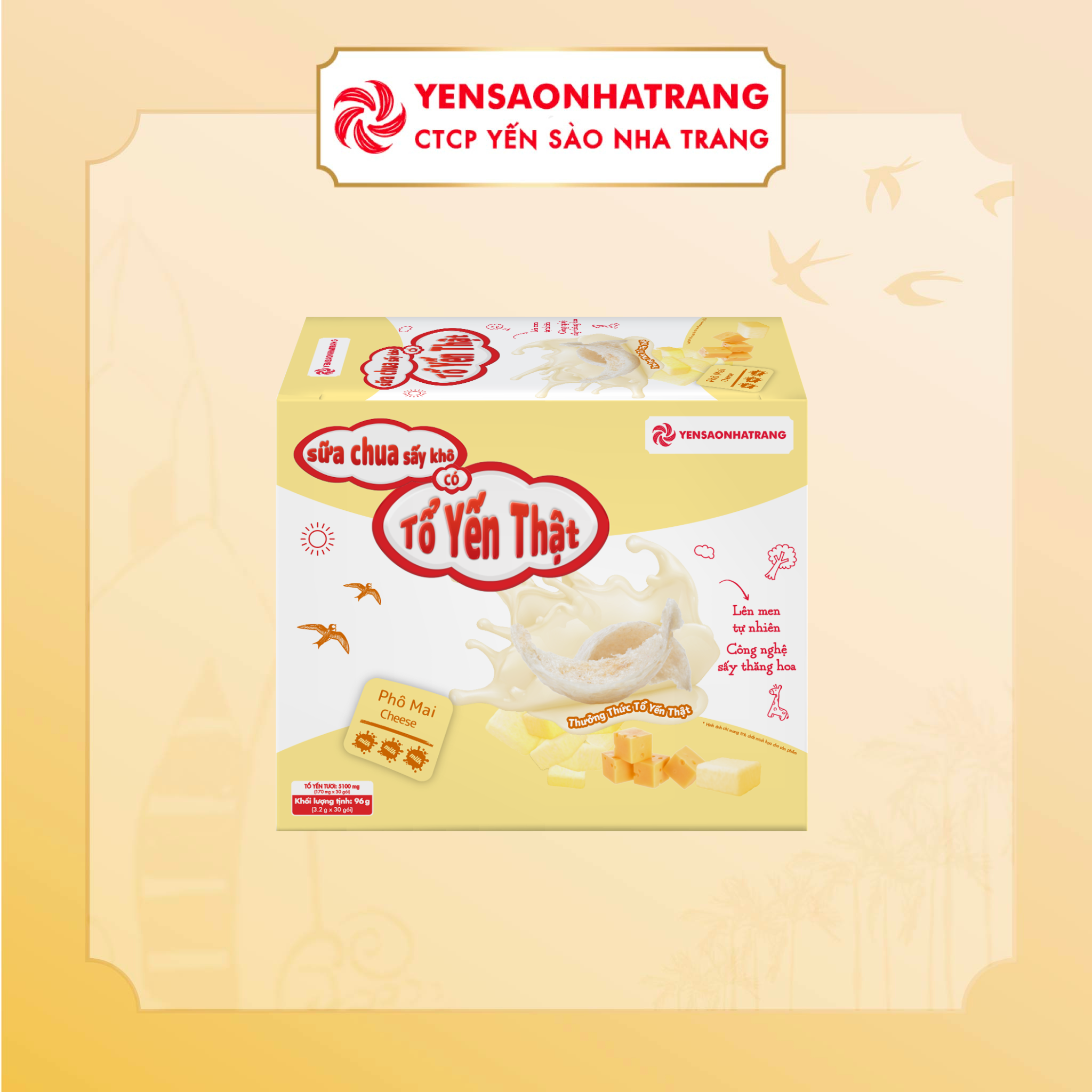  Sữa chua sấy khô có tổ yến thật 96g - Vị Phô Mai 
