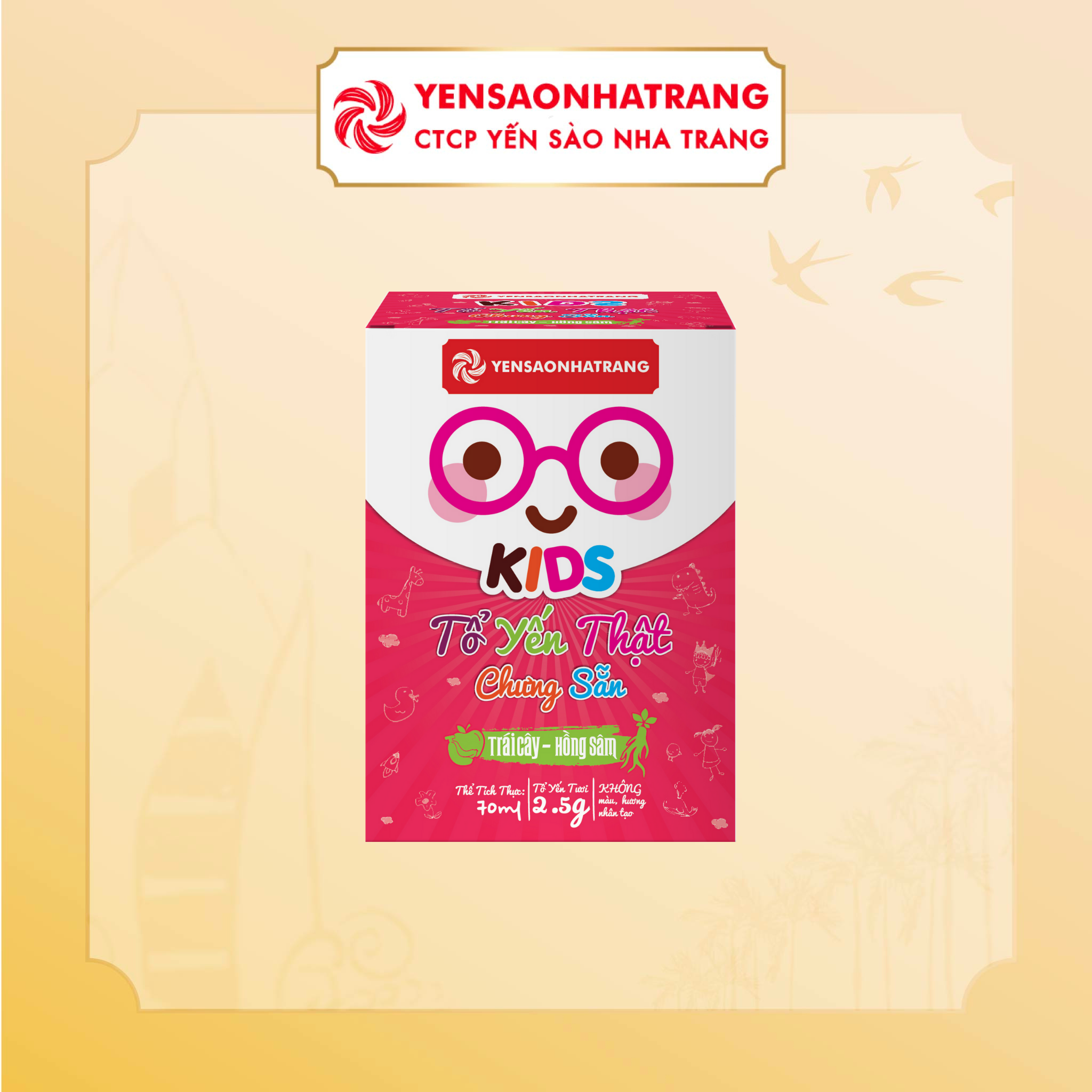  Tổ Yến Thật Chưng Sẵn -  Trái Cây, Hồng Sâm (Kids) 2,5g 